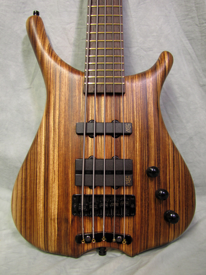 Used Warwick Infinity SN5 5 string bass guitar Set neck zebrawood